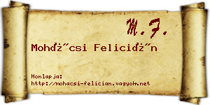 Mohácsi Felicián névjegykártya